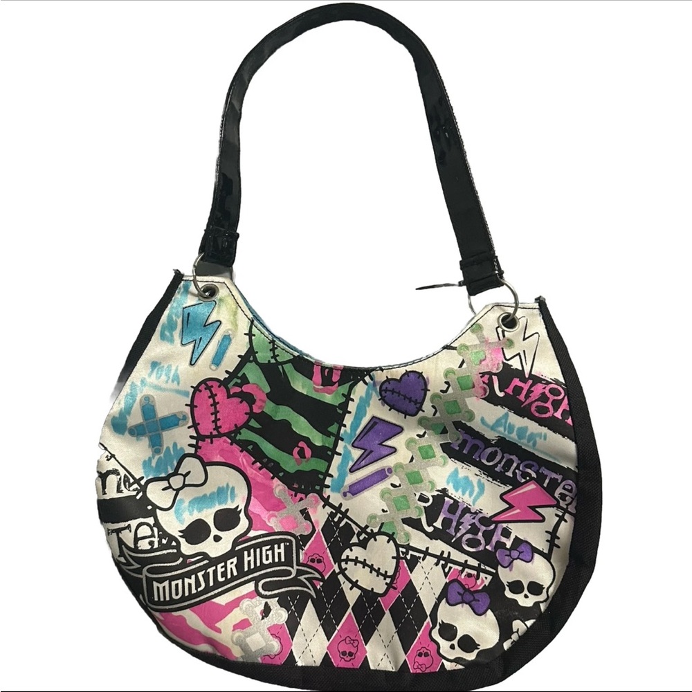 Monster High Girls Fashion Purse Bag Black Pink Silver Skulls Skull Mattel Pouch